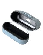 Dolce & Gabbana Light Blue Leather Metal Logo Plaque Airpods Case - Maison Luxe