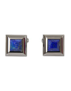 Dolce & Gabbana Silver Plated Brass Pin Crystal Cufflinks