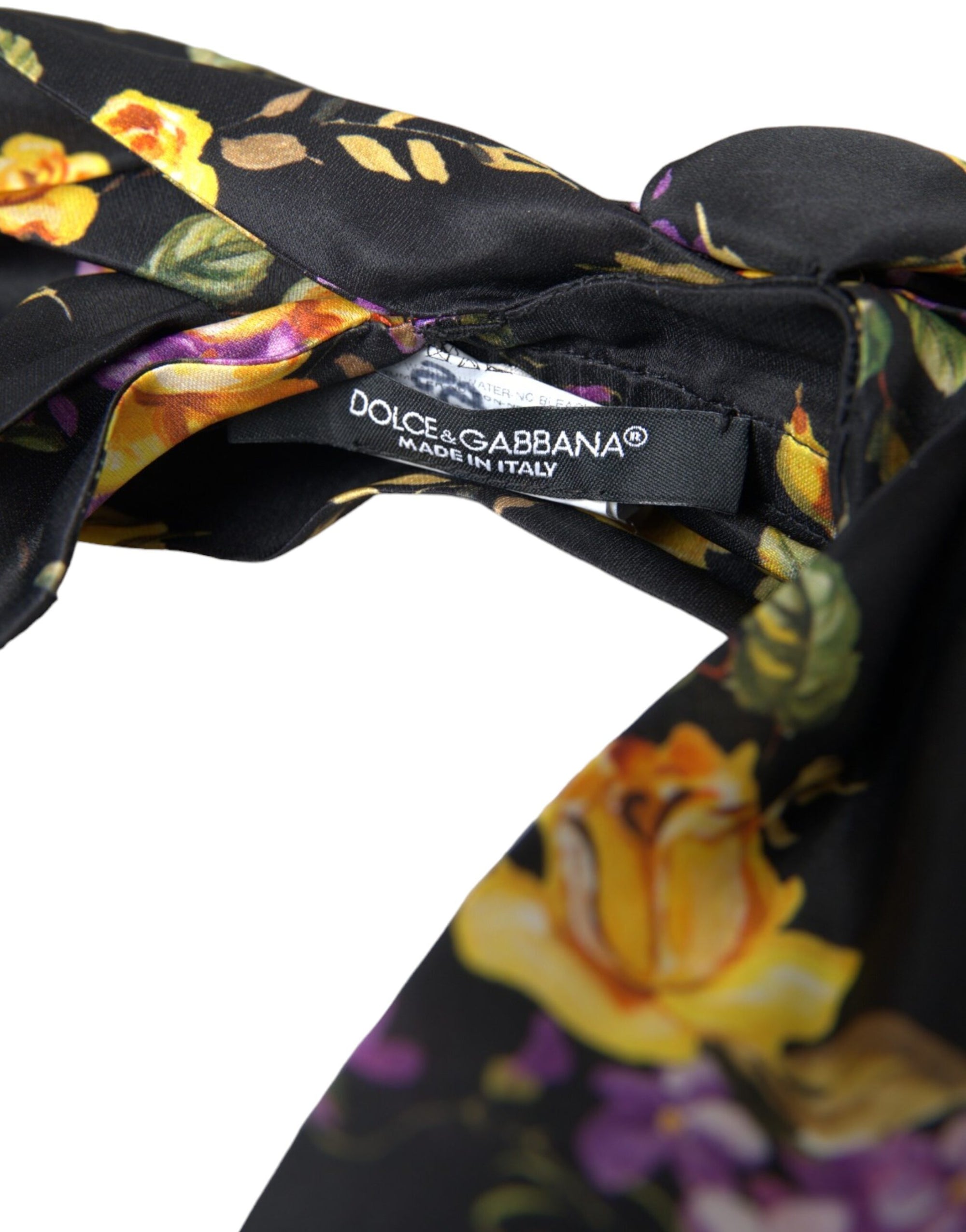 Dolce & Gabbana Black Floral Applique Silk Women Headband Diadem - Maison Luxe