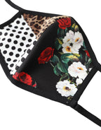 Dolce & Gabbana Multicolor Leopard Floral Elastic Ear Strap Face Mask - Maison Luxe