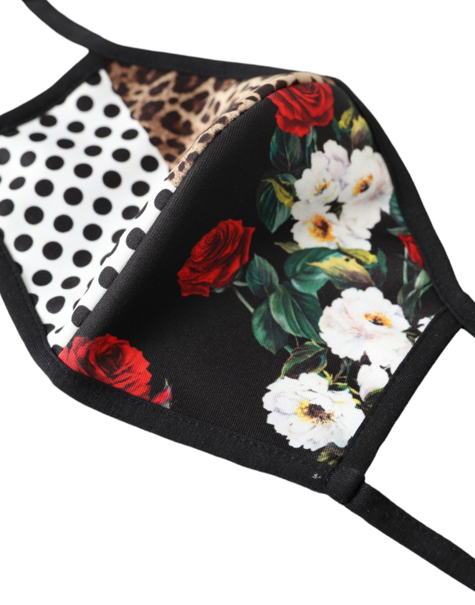 Dolce & Gabbana Multicolor Leopard Floral Elastic Ear Strap Face Mask - Maison Luxe