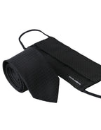 Dolce & Gabbana Black 100% Silk Adjustable Necktie Face Mask - Maison Luxe