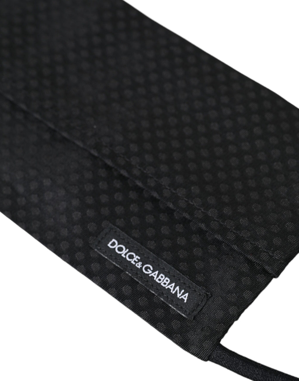 Dolce & Gabbana Black 100% Silk Adjustable Necktie Face Mask - Maison Luxe