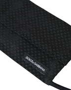 Dolce & Gabbana Black 100% Silk Adjustable Necktie Face Mask - Maison Luxe