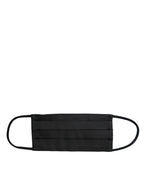 Dolce & Gabbana Black 100% Silk Adjustable Necktie Face Mask - Maison Luxe