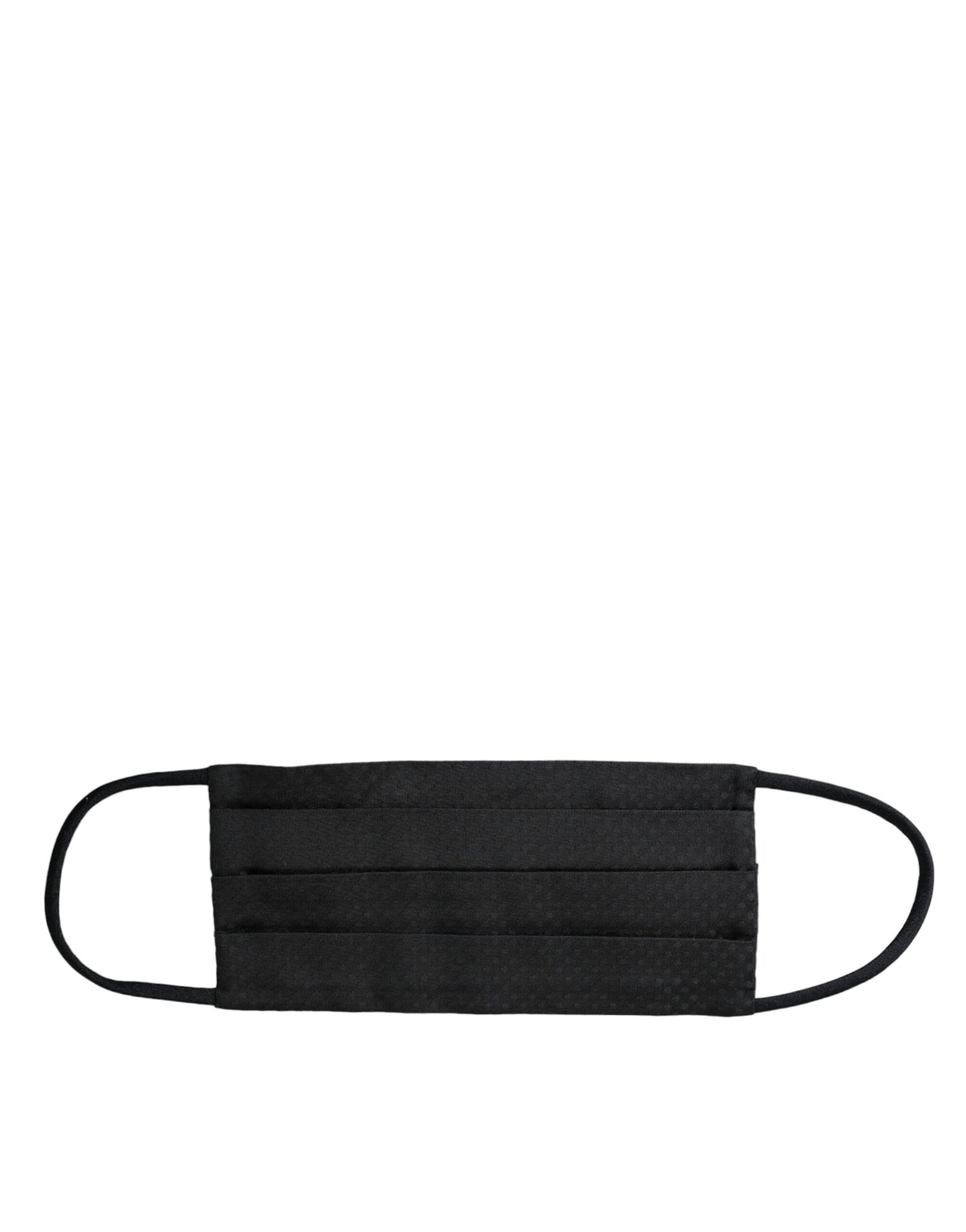 Dolce & Gabbana Black 100% Silk Adjustable Necktie Face Mask - Maison Luxe