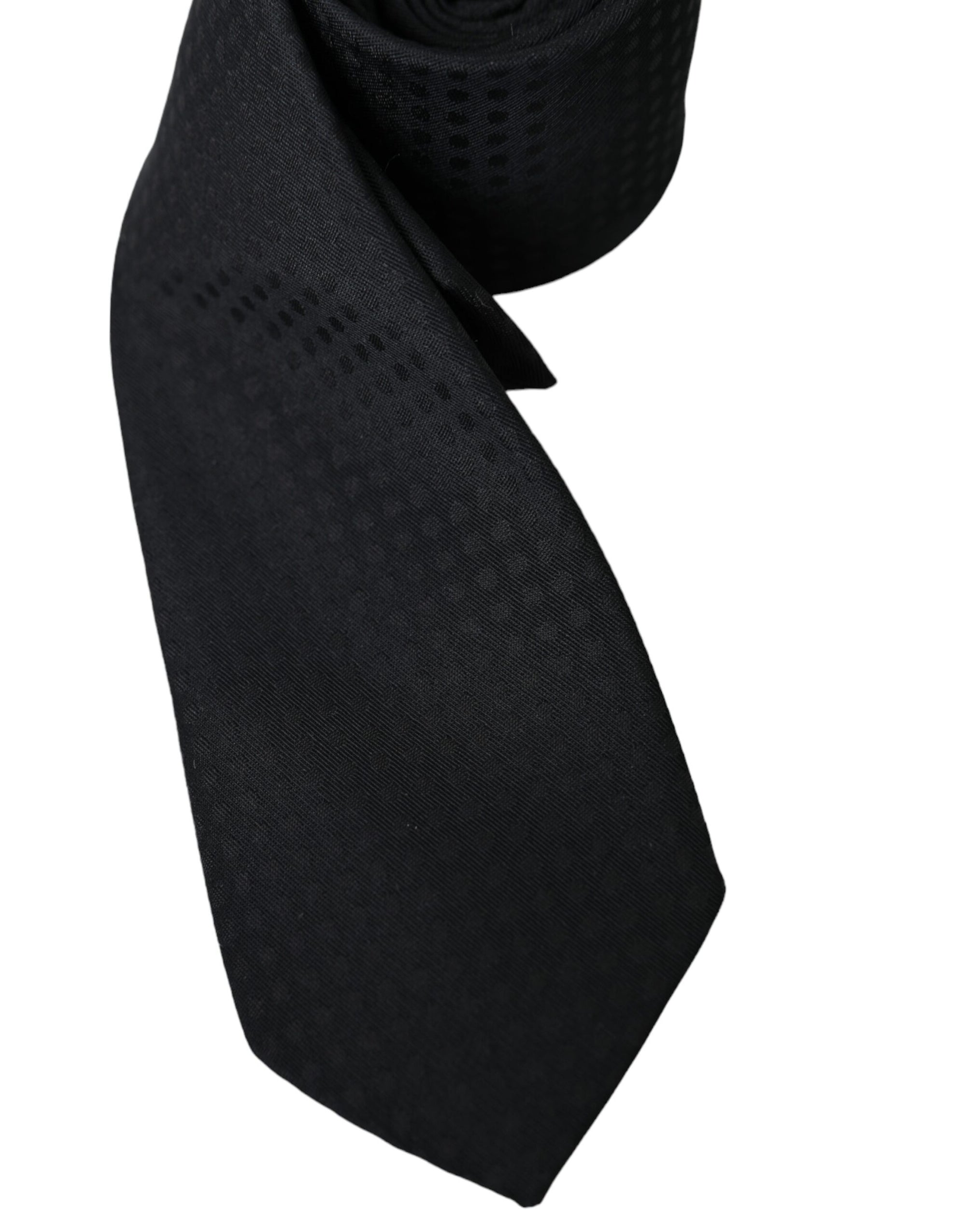 Dolce & Gabbana Black 100% Silk Adjustable Necktie Face Mask - Maison Luxe