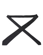 Dolce & Gabbana Black 100% Silk Adjustable Necktie Face Mask - Maison Luxe