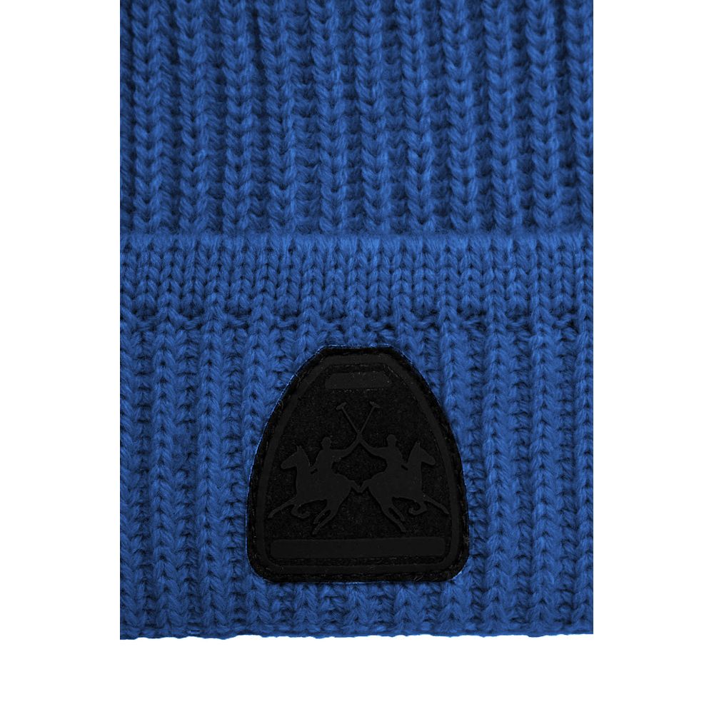 La Martina Blue Acrylic Men Beanie - Maison Luxe