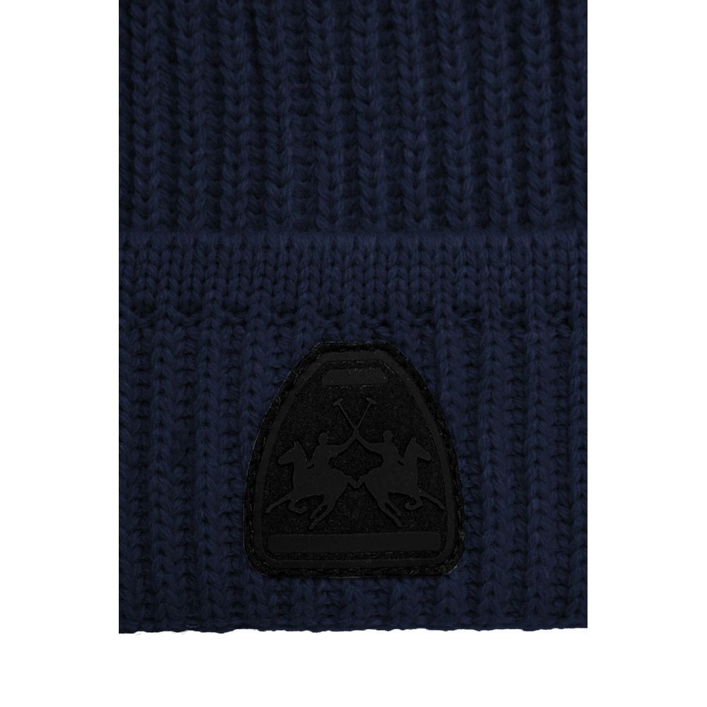 La Martina Blue Acrylic Men Beanie - Maison Luxe