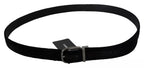 Dolce & Gabbana Black Velvet Silver Tone Metal Buckle Men Belt - Maison Luxe