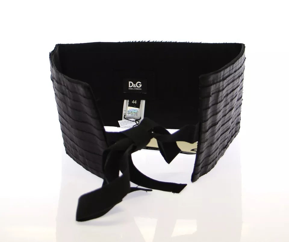 Dolce & Gabbana Black Silk Womens Waist Cummerbund - Maison Luxe