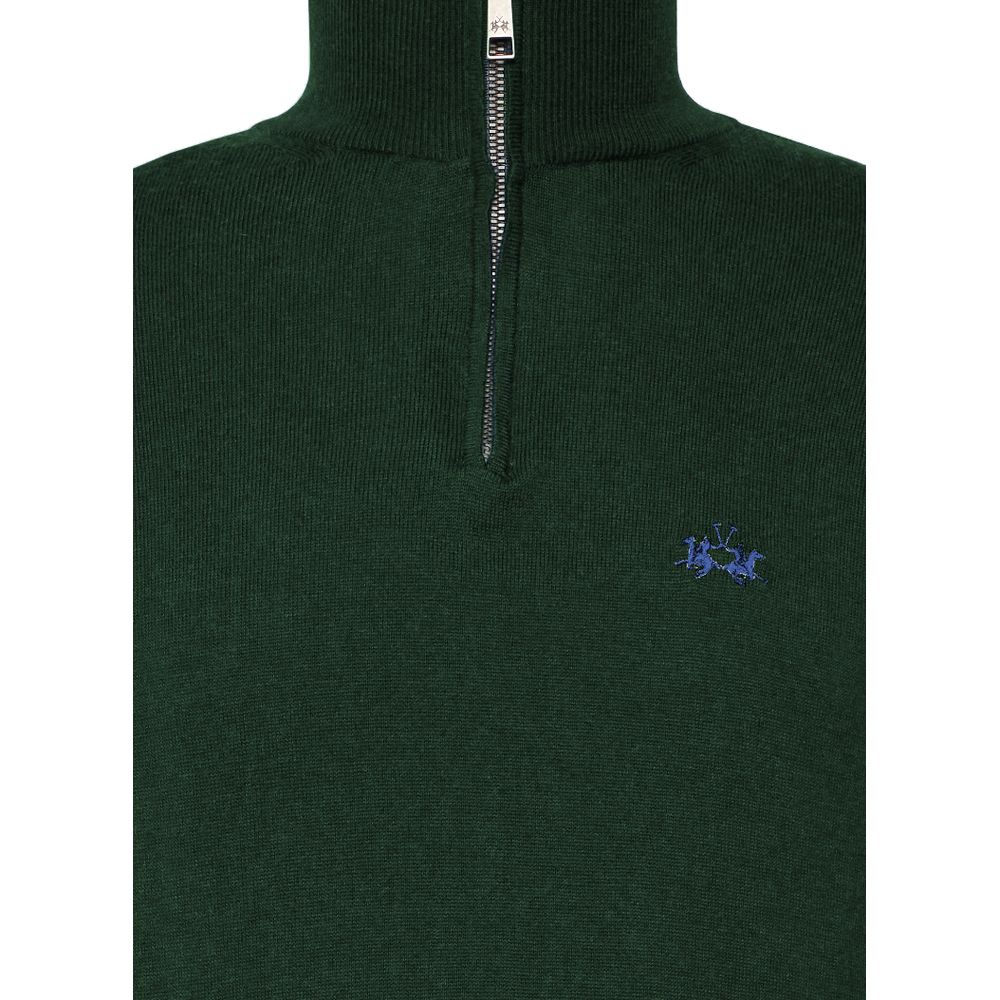 La Martina Green Wool Men Sweater