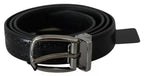 Dolce & Gabbana Black Leather Silver Metal Buckle Classic Belt - Maison Luxe
