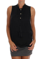 Versace Jeans Black Sleeveless Viscose Blouse Top