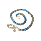 Dolce & Gabbana Blue Braided Gold Brass Chain Waist Belt - Maison Luxe