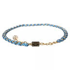 Dolce & Gabbana Blue Braided Gold Brass Chain Waist Belt - Maison Luxe