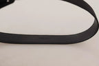 Dolce & Gabbana Black Velvet Leather Logo Waist Buckle Belt - Maison Luxe