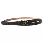 Dolce & Gabbana Dark Brown Leather Gold Metal Buckle Women Belt - Maison Luxe