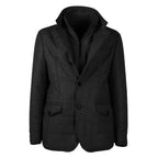 Made in Italy Black Wool Men's Jacket with Cashmere Touch