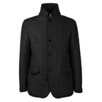 Made in Italy Black Wool Men's Jacket with Cashmere Touch