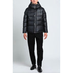 Aquascutum Black Polyester Men Jacket with Removable Hood
