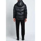 Aquascutum Black Polyester Men Jacket with Removable Hood