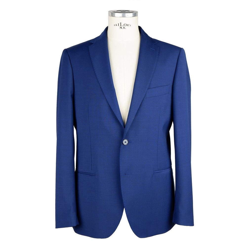 Emilio Romanelli Blue Wool Men Suit