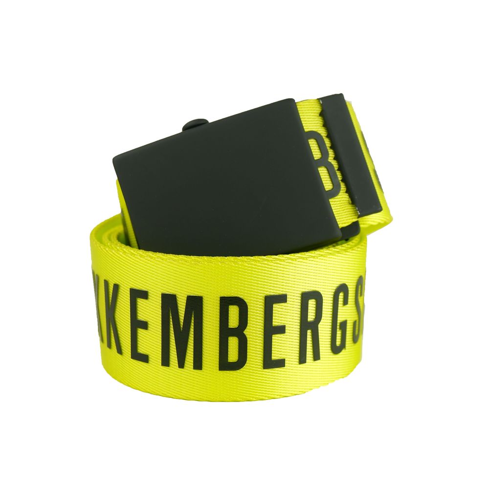Bikkembergs Yellow Polyester Men Belt - Maison Luxe