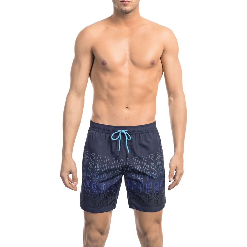 Bikkembergs Blue Polyester Men Swim Shorts