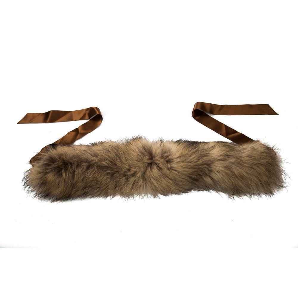 BYBLOS Brown Raccoon Fur Women Neck Warmer