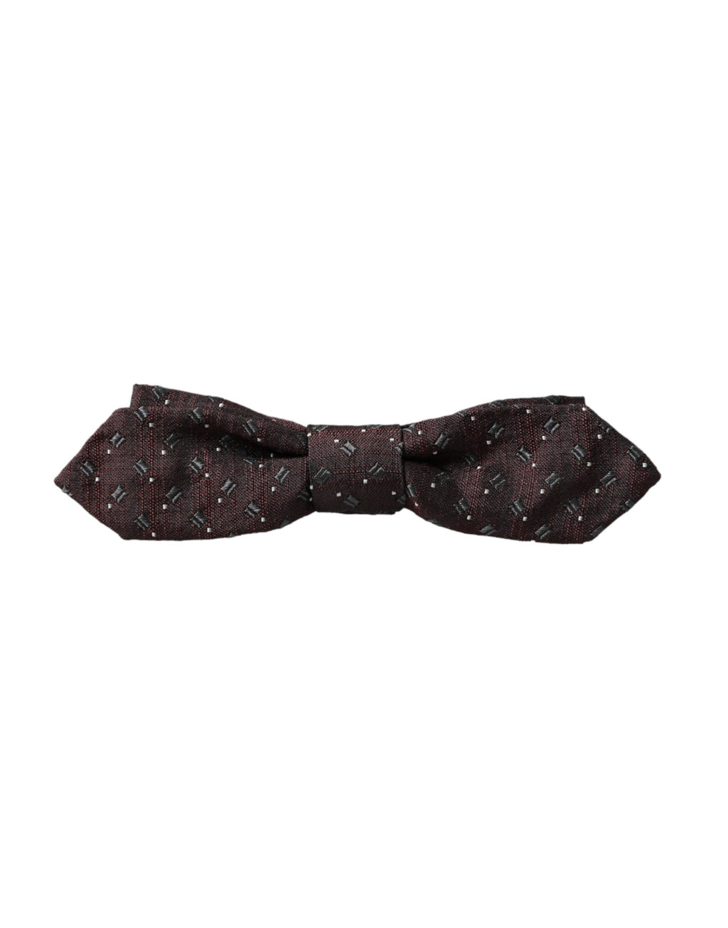 Dolce & Gabbana Maroon Silk Patterned Adjustable Neck Papillon Bow Tie - Maison Luxe