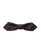 Dolce & Gabbana Maroon Silk Patterned Adjustable Neck Papillon Bow Tie - Maison Luxe