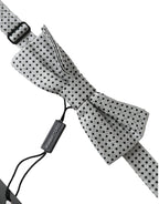 Dolce & Gabbana Gray Silk Polka Dot Adjustable Neck Men Papillon Bow Tie - Maison Luxe
