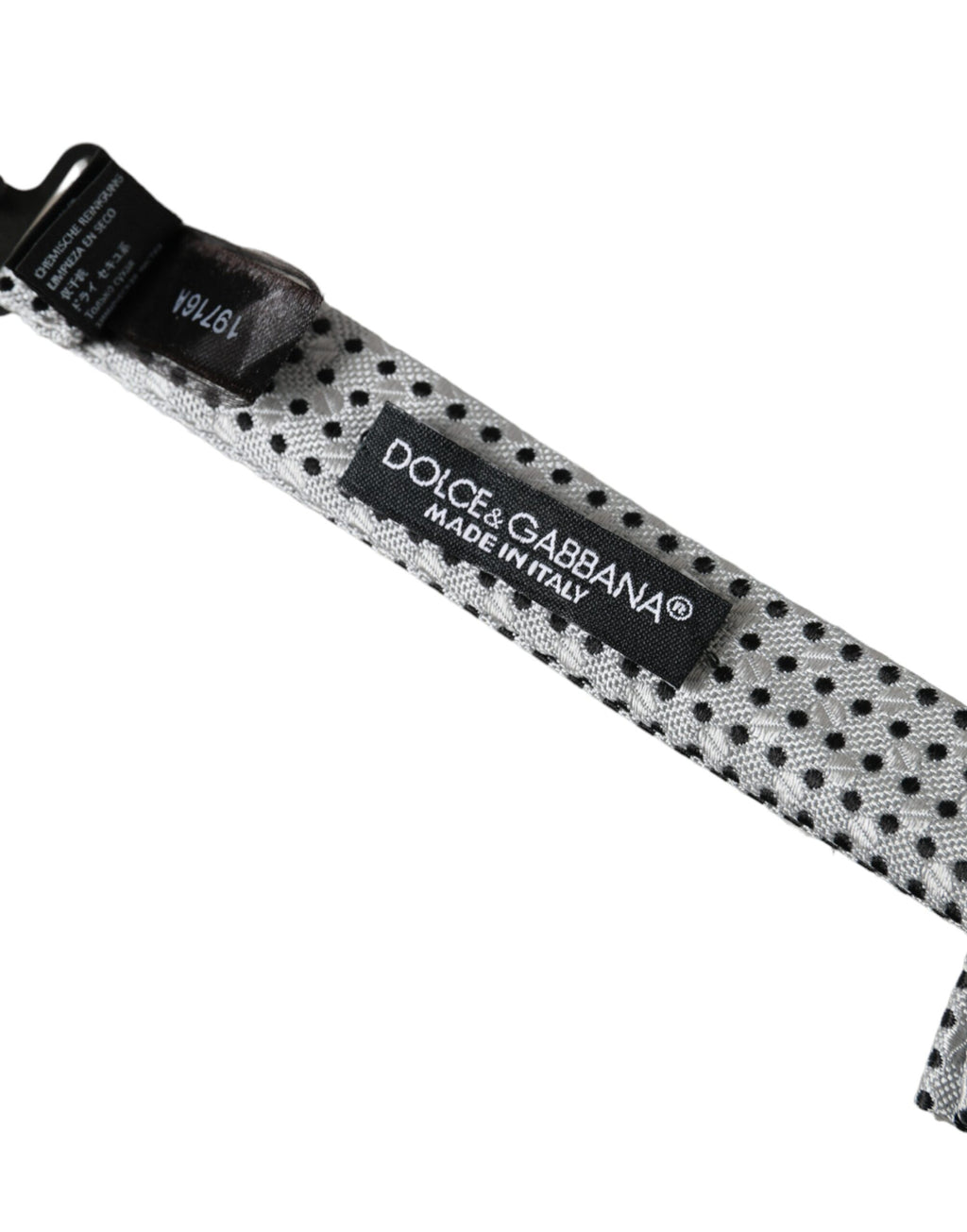 Dolce & Gabbana Gray Silk Polka Dot Adjustable Neck Men Papillon Bow Tie - Maison Luxe