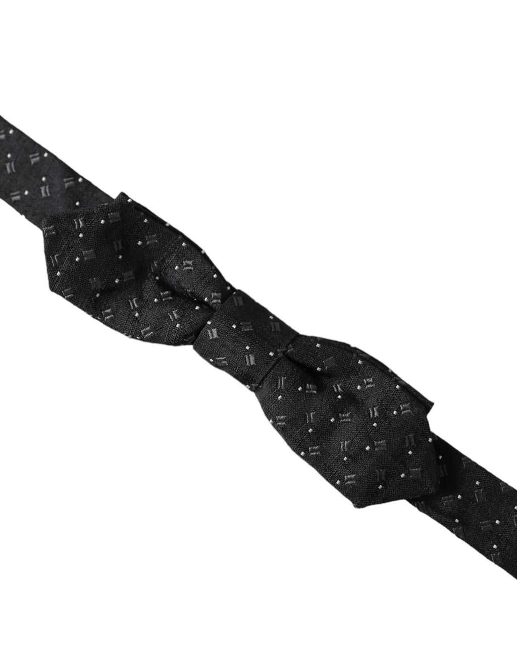 Dolce & Gabbana Black Silk Patterned Adjustable Neck Men Papillon Bow Tie - Maison Luxe