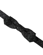 Dolce & Gabbana Black Silk Patterned Adjustable Neck Men Papillon Bow Tie - Maison Luxe
