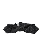 Dolce & Gabbana Black Silk Patterned Adjustable Neck Men Papillon Bow Tie - Maison Luxe