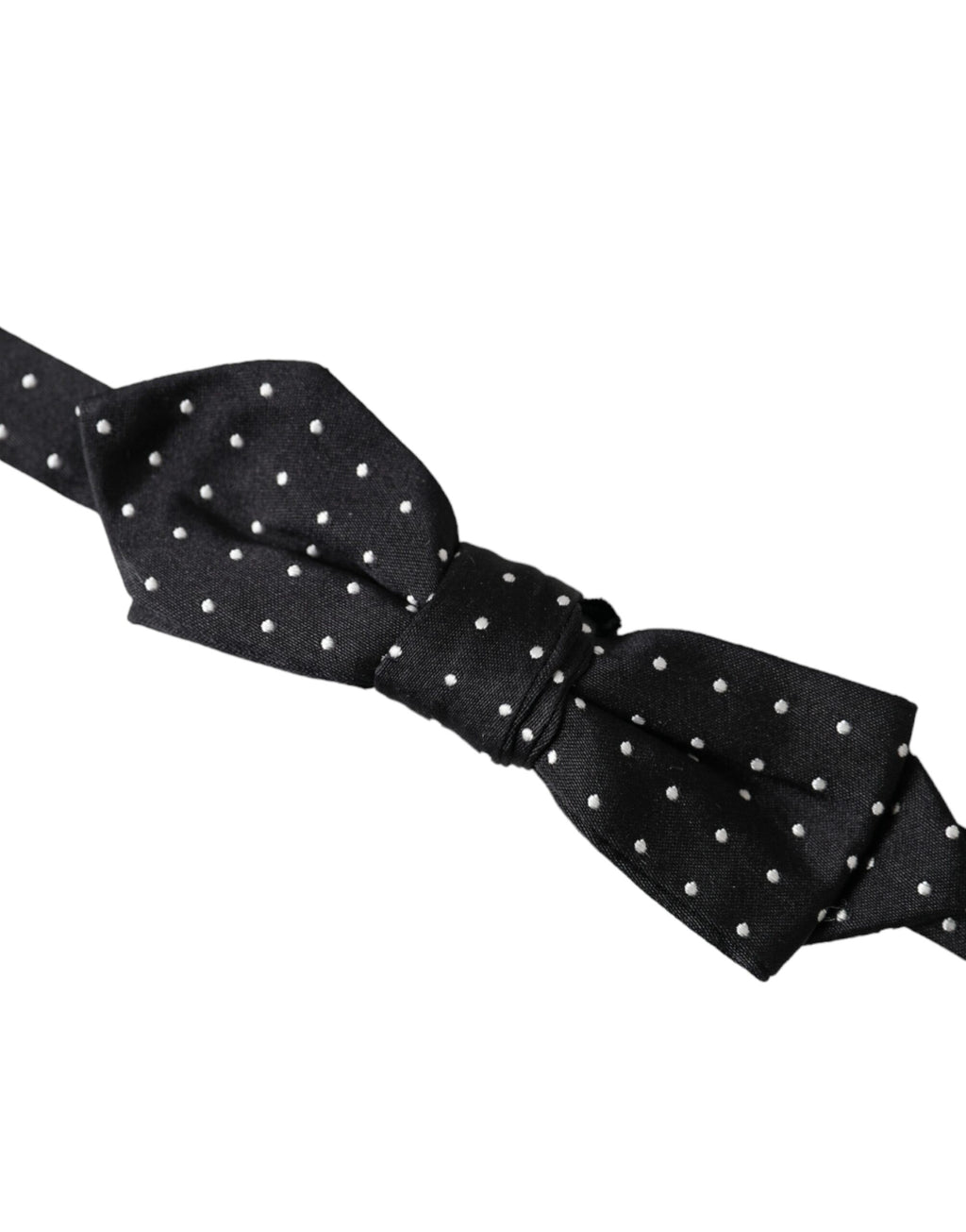 Dolce & Gabbana Black Silk Polka Dot Adjustable Neck Men Papillon Bow Tie - Maison Luxe
