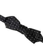 Dolce & Gabbana Black Silk Polka Dot Adjustable Neck Men Papillon Bow Tie - Maison Luxe