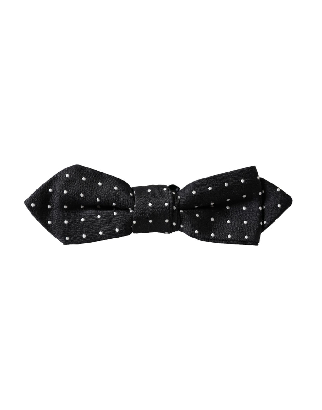 Dolce & Gabbana Black Silk Polka Dot Adjustable Neck Men Papillon Bow Tie - Maison Luxe
