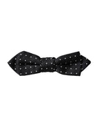 Dolce & Gabbana Black Silk Polka Dot Adjustable Neck Men Papillon Bow Tie - Maison Luxe