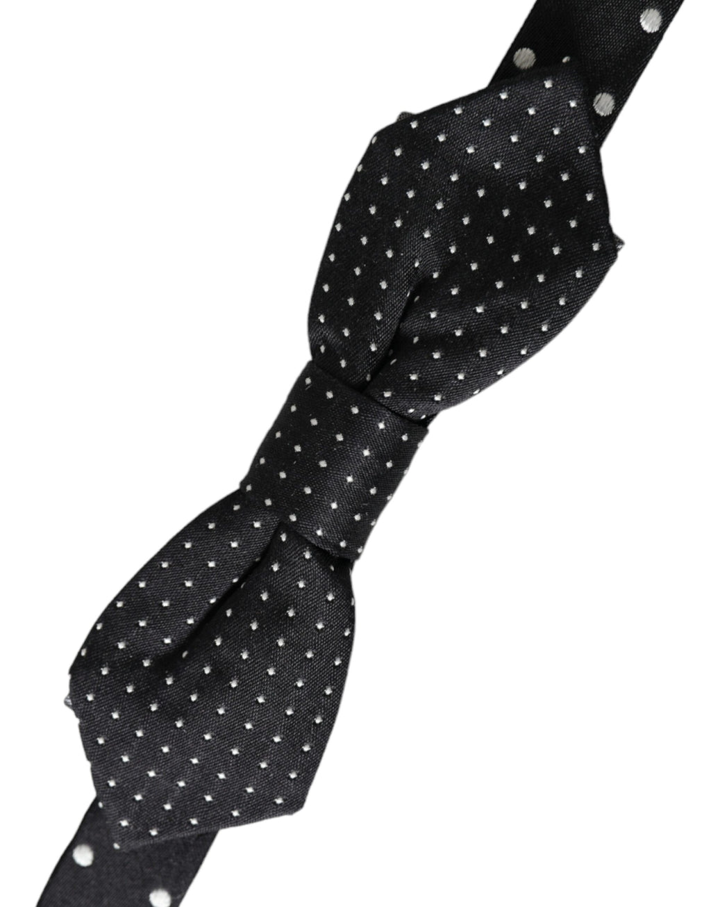 Dolce & Gabbana Black Silk Polka Dot Adjustable Neck Men Papillon Bow Tie - Maison Luxe