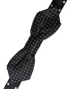 Dolce & Gabbana Black Silk Polka Dot Adjustable Neck Men Papillon Bow Tie - Maison Luxe