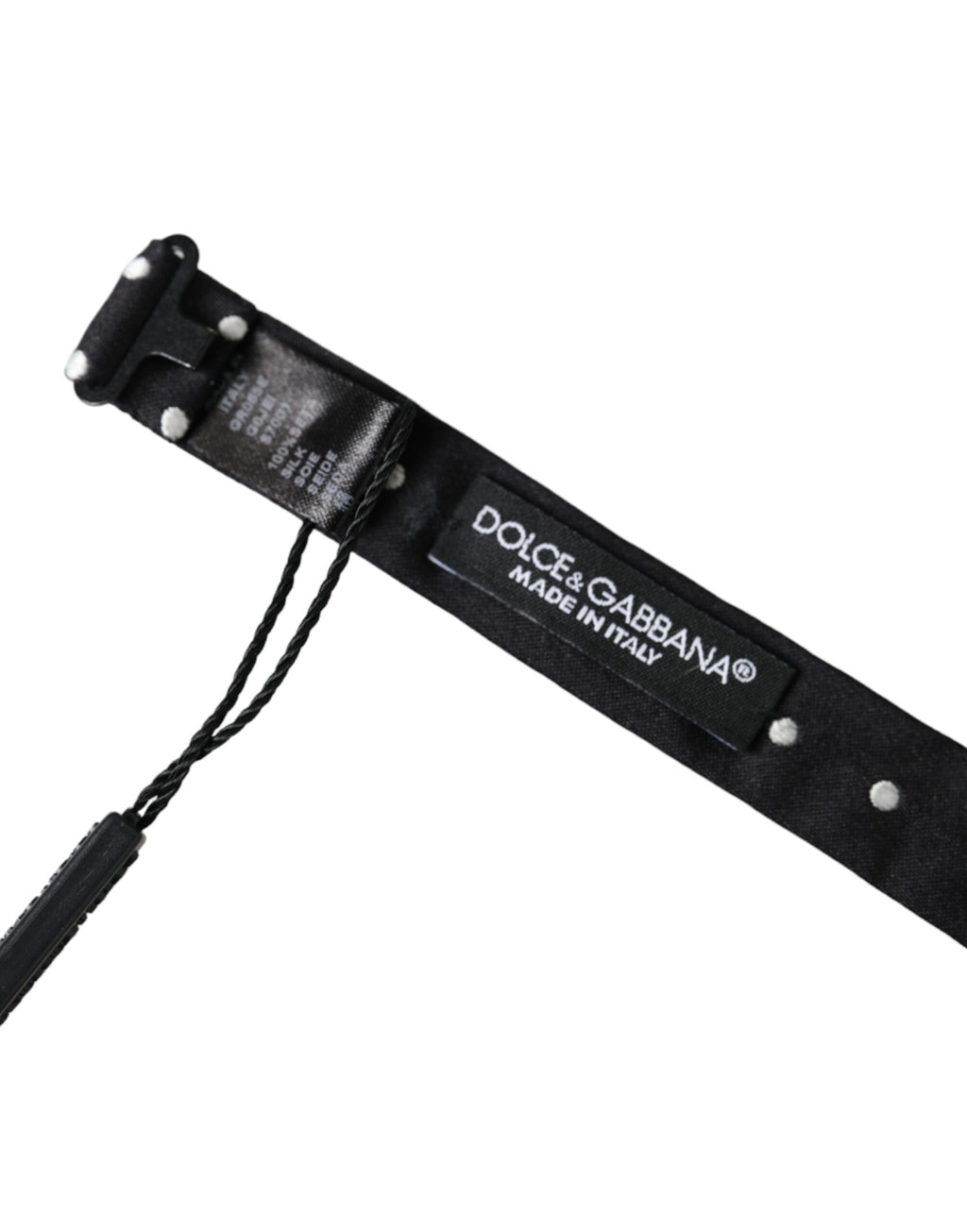 Dolce & Gabbana Black Silk Polka Dot Adjustable Neck Men Papillon Bow Tie - Maison Luxe