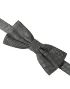 Dolce & Gabbana Gray Silk Patterned Adjustable Neck Men Papillon Bow Tie - Maison Luxe