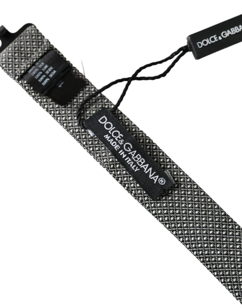 Dolce & Gabbana Gray Silk Patterned Adjustable Neck Men Papillon Bow Tie - Maison Luxe
