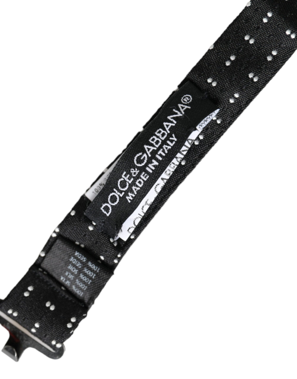 Dolce & Gabbana Black Silk Patterned Adjustable Neck Men Papillon Bow Tie - Maison Luxe