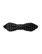 Dolce & Gabbana Black Silk Patterned Adjustable Neck Men Papillon Bow Tie - Maison Luxe