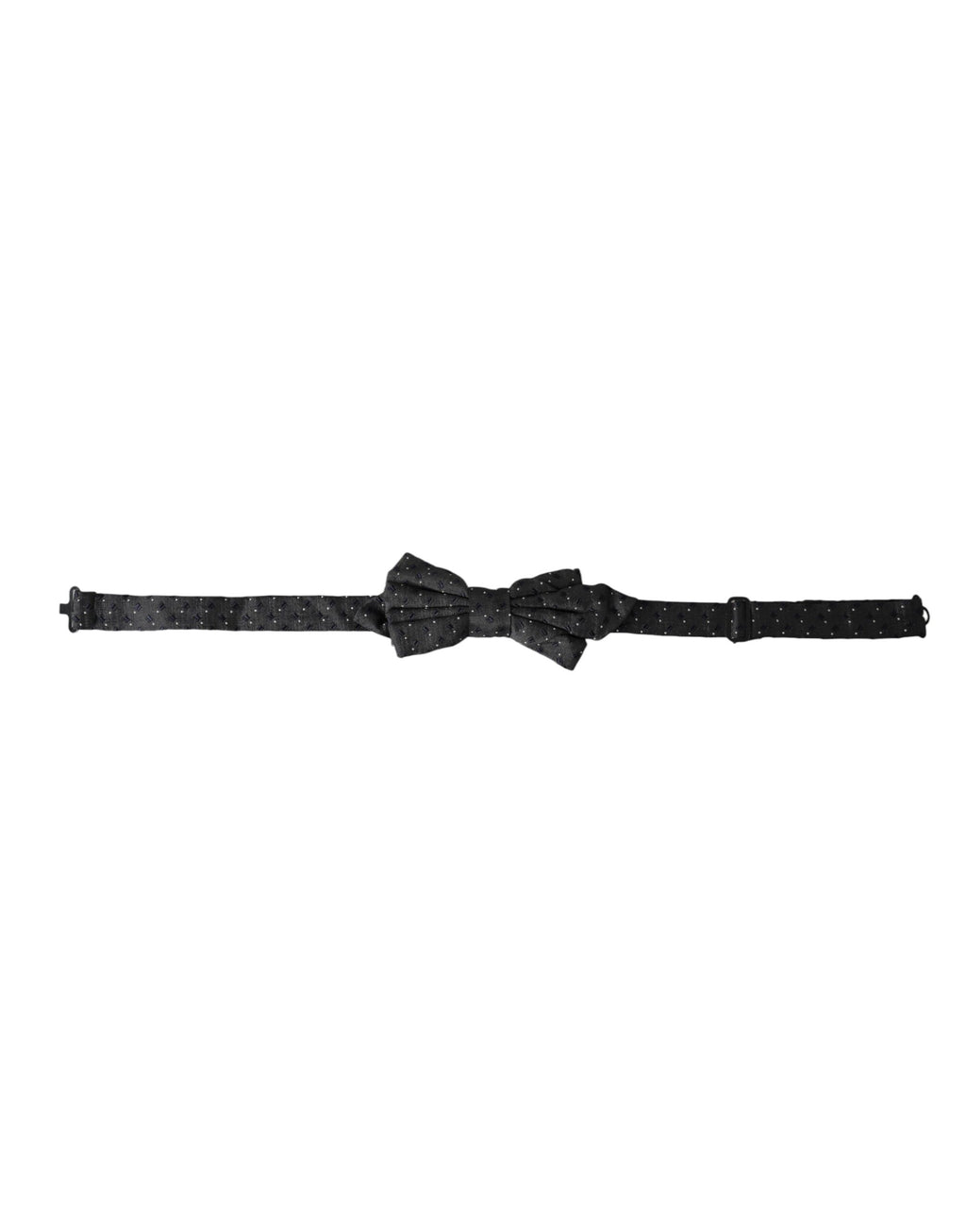 Dolce & Gabbana Black Silk Patterned Adjustable Neck Men Papillon Bow Tie - Maison Luxe